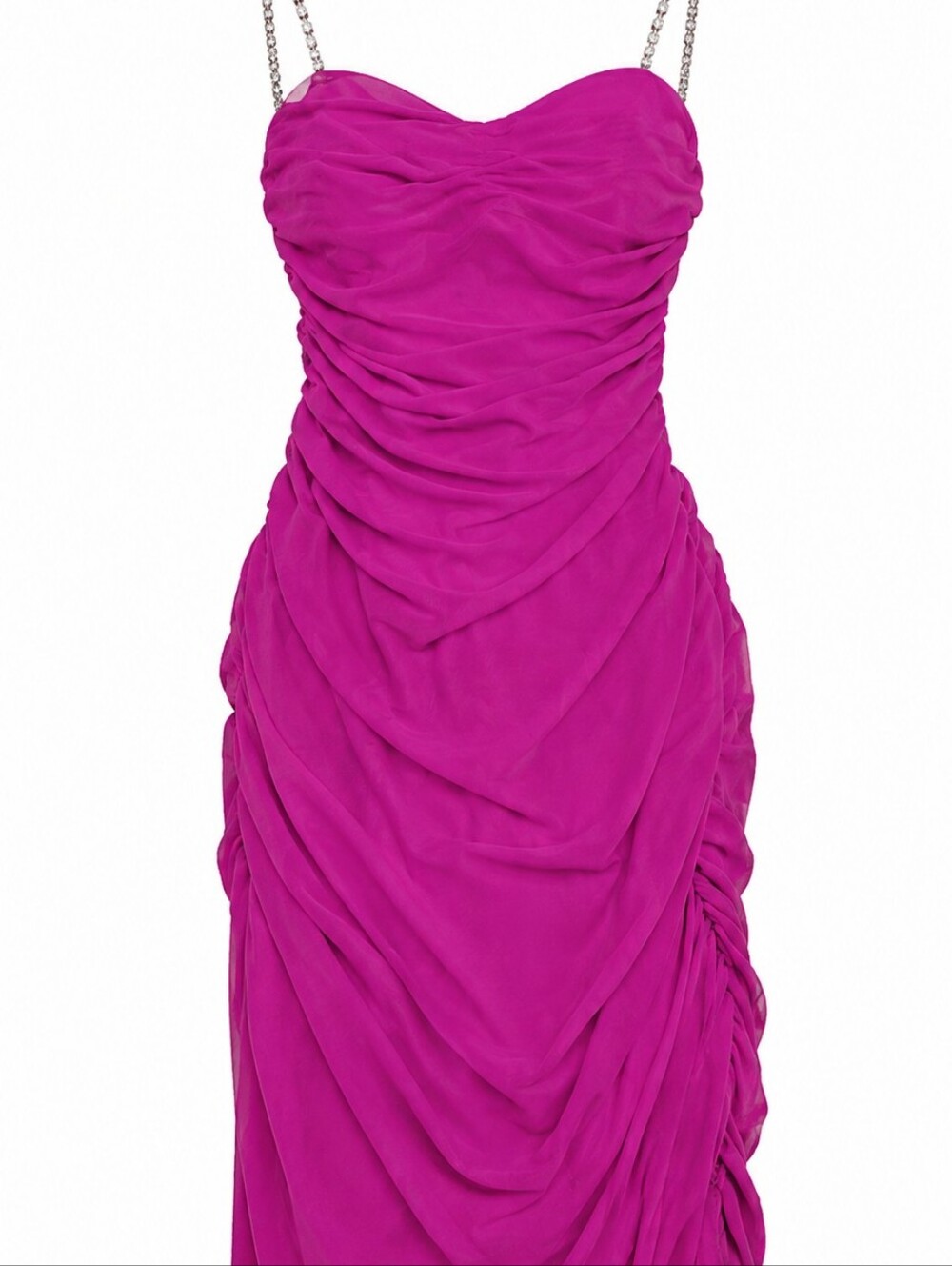 Show-stopping Privy fuchsia strapless dress, size M